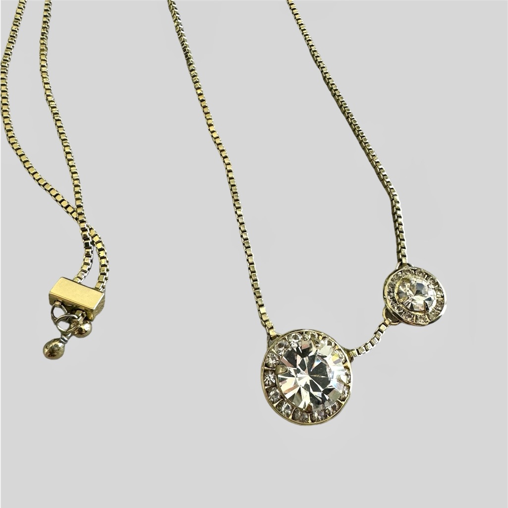 Sorrelli Dua Adjustable Choker Necklace Bright Gold Tone Finish With Crystal 40$